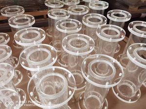 Tube acrylique transparent avec anneau de fixation rond en PMMA, moulage industriel, taille personnalisée - Product Image 5