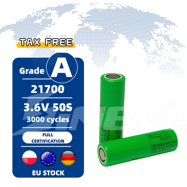 Inr21700 High-rate LiFePO4 3.7V 5000mAh 50S Rechargeable Battery Cell Samsung Power Tool UAV FPV Drone 1500 Cycles China 60C