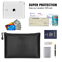 YIHUAXING Vente Chaude Ignifuge Étanche Fichier Document Sac Deux Poches Deux Fermetures À Glissière Coffre-fort Argent Coin Stockage pour Femmes Hommes