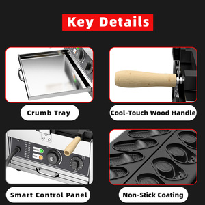 Электрическая коммерческая вафельница для вафель в форме кроксов, профессиональная машина для приготовления закусок, вафельница в форме обуви Crocs - Product Image 4