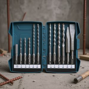 ดอกสว่านพร้อมหัวโลหะแข็งและสิ่วสำหรับงานก่ออิฐ คอนกรีต ชุด 4 14 มม. - Product Image 3