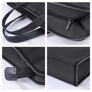 Large Capacity Double Layer Oxford Cloth Briefcase With Zipper Closure For Men Office <b>Document</b> Laptop <b>Bag</b> - Product Image 1