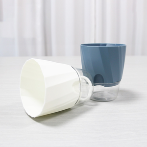 Pot en plastique à arrosage automatique au design moderne avec indicateur de niveau d'eau pour les personnes paresseuses, utilisation au sol - Product Image 1