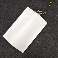 White Kraft Paper Aluminum Foil Laminated Plain Stand up Resealable Ziplock Heat Seal Packet Food Pouch Bag