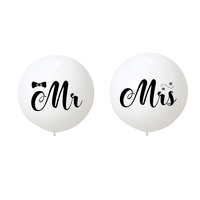 Ballon géant en feuille d'aluminium mr and mrs, ballon rond en Latex de 36 pouces, imprimé blanc, à Air, pour Mariage et saint-valentin