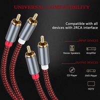 Câble adaptateur répartiteur audio stéréo Xput Dual 2 RCA mâle-mâle, cordon coaxial AV pour connexion d'amplificateur et d'enceintes audio domestiques