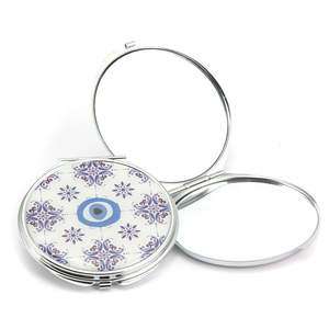 Evil Eye Mandala <b>Compact</b> <b>Mirror</b> Round Portable Makeup <b>Mirror</b> With Protective Case For Travel And Daily Use Epoxy <b>Compact</b> - Product Image 1