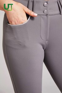 Pantalones de equitación de silicona de alta calidad con botones para mujer, ideales para carreras de caballos y equitación. - Product Image 3