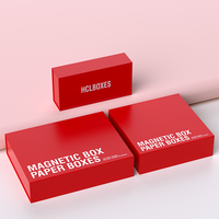 Kotak hadiah buku penutupan magnetik kemasan syal topi pakaian desain ukuran logo kustom mewah
