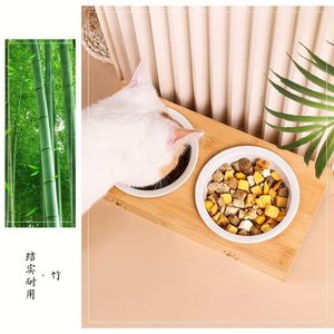 Bol pour chat et chien en céramique bol de nourriture pour chat et chien double bol anti-collision bol de nourriture pour chat mangeoire pour animaux de compagnie - Product Image 3