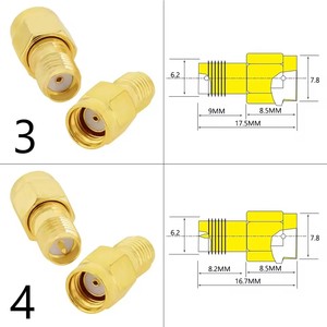 SMA nam và nữ RF Coax Adapter kết nối, thẳng góc bên phải, t Loại splitter, mạ vàng, - Product Image 4