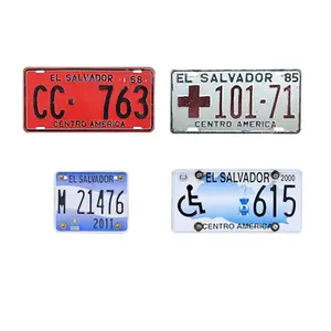 Placas de matrícula de El Salvador Placas de matrícula de aluminio de coche sublimación en blanco en relieve personalizadas