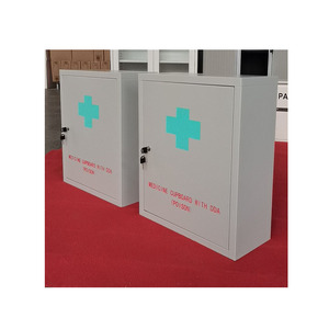 Armoire de <span class=keywords><strong>pharmacie</strong></span> en acier pour le stockage des dossiers médicaux, mobilier hospitalier pour les soins d'urgence, boîte de premiers secours - Product Image 4
