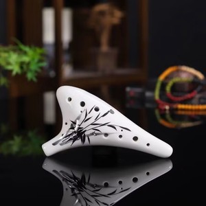 Boutique Hand-painted Ocarina 12-hole AC Professional Beginner <strong>Flute</strong> 12-hole <strong>Alto</strong> C-tone Pottery Playing Instrument
