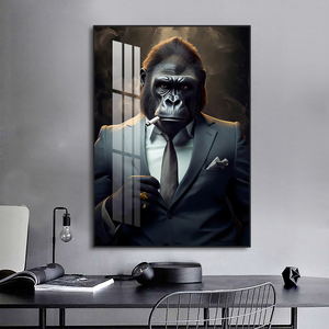 Décoration de salon : Affiches abstraites d'animaux, Graffiti mural, <span class=keywords><strong>Singe</strong></span>, Cuisinier, Barman, Impressions sur toile, Peintures d'animaux <span class=keywords><strong>Pop</strong></span> <span class=keywords><strong>Art</strong></span>, Décoration - Product Image 6