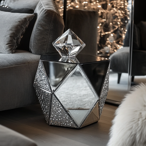 Mới Đến Hàng Đầu Xếp Hạng Nghiền Nát Kim Cương Bạc Pha Lê Phòng Khách Nhập Cách TV Cà Phê Bàn Ngủ Trang Trí Nội Thất Tổ Nhân Đôi Bên Bảng - Product Image 2