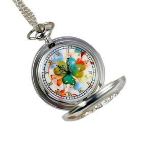 Collar con Colgante de Plata Creativo con Diseño de Cielo Estrellado Calado, Estilo Vintage, para Comercio Transfronterizo, con Reloj de Cuarzo Abatible y Números Romanos - Product Image 5