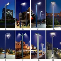 Lampadaires solaires de jardin IP65 3m/4m en alliage d'aluminium LED avec capteur de lumière, angle de faisceau 60-90°, garantie 3 ans
