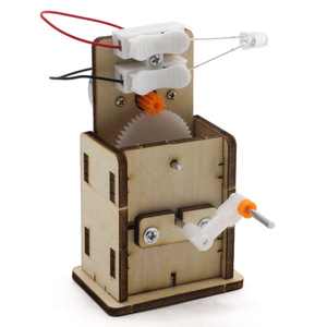 Kit de generador manual de manivela de madera, modelo de juguete educativo científico para niños de 7 a 9 años, aprendizaje STEM, ensamblaje DIY - Product Image 1