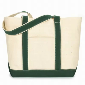 Borse Tote Grandi in Tela Extra Pesante Personalizzate con Blocchi di Colore, Chiusura Aperta, per Barca, Spiaggia e Spesa, per Tutte le Stagioni - Product Image 1