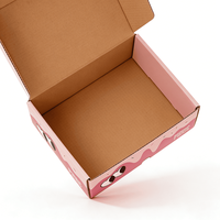 Boîte en carton ondulé personnalisée avec yeux de dessin animé, emballage en carton rose ludique à motif goutte d'eau pour solutions d'expédition de marques de snacks