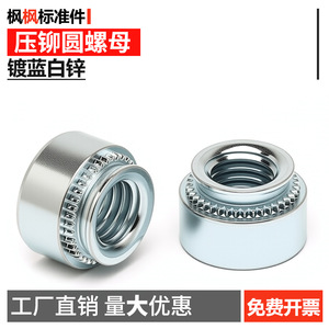 Tuercas de Presión Métricas M2 M2.5 M3 M4 M5 M6 M8 M10, Roscado Derecho, Grado B, Nivel 8.8, Acero al Carbono, Recubrimiento de Zinc Azul/Blanco - Product Image 5