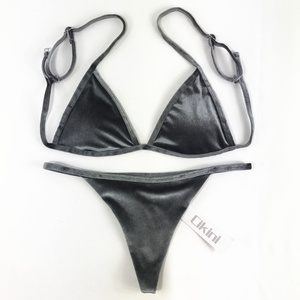 Conjunto de Bikini de 2 Piezas de Alta Calidad en Spandex/Poliéster para Verano, Nuevo Diseño, Color Sólido, Secado Rápido, Push-Up, Tanga, Traje de Baño Sexy para Playa - Product Image 2