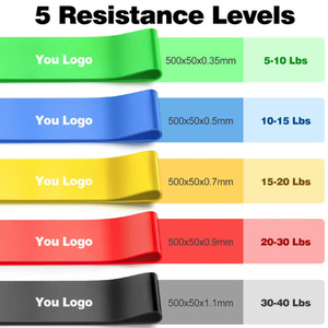 Custom Logo High <strong>Elastic</strong> Fitness Resistance <strong>Mini</strong> Bands-TPE Latex Loop Portable Bulk Wholesale Home Exercise Yoga Training - Product Image 2