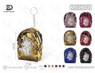 Mini porte-monnaie à paillettes licorne avec sangle en chaîne et fermeture à glissière, sac portefeuille unisexe - Product Image 3