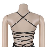 Robe longue de soirée et de plage asymétrique à imprimé pois, bretelles fines, dos croisé, volants et fente haute, tendance été 2027 pour femme