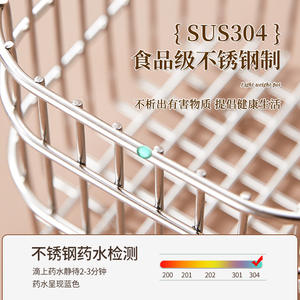 Cesta de almacenamiento cuadrada de acero inoxidable 304, rejilla de drenaje apilable para aperitivos, artículos diversos, cosméticos - Product Image 3