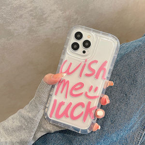 เคสสำหรับ iPhone 17 Pro Max ลายหน้ายิ้มภาษาอังกฤษแบบเรียบง่าย ดีไซน์สีสันสดใส รูใหญ่ ป้องกันการกระแทก - Product Image 1
