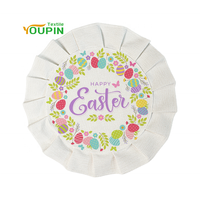 Sous-plats ronds à volants en polyester 100 % vierge pour sublimation, 16 pouces, imitation lin, décoratifs pour fêtes et tables à manger