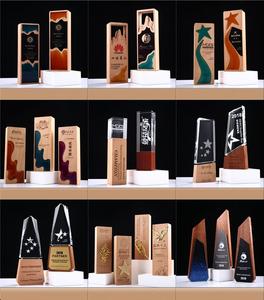 ميدالية تكريم خشب كريستال منحوتة بالليزر حسب الطلب ميدالية من الزجاج الكريستالي لوحة جائزة - Product Image 6