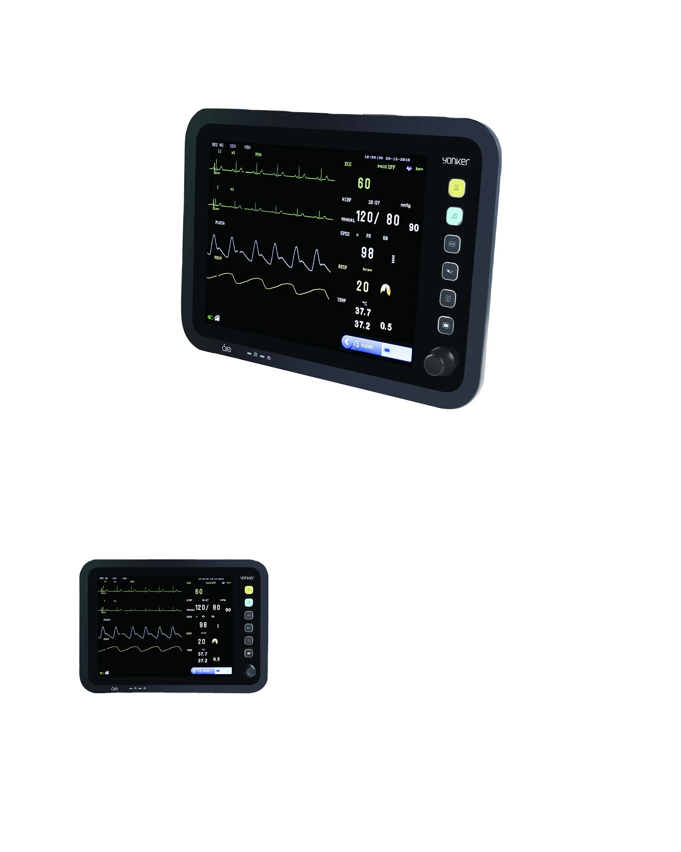 Multiparameter Monitor 15 Inch Chirurgische Medische Ecg Monitor Voor Ziekenhuis Gebruik