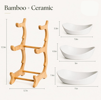 Étagère à collation multi-niveaux créative en bambou et bois à trois couches pour fruits et bonbons, panier à fruits multifonctionnel pour la maison, Chine
