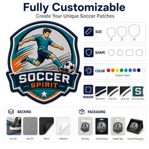 Toppe Ricamate Personalizzate per Atleti, Distintivi da Calcio OEM all'Ingrosso per Squadre Scolastiche, Abbigliamento, Giacche e Borse - Product Image 4