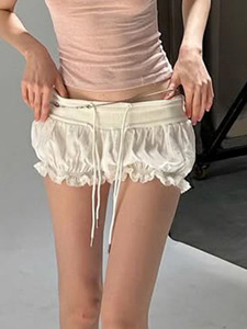 Coupe-âge Fille Style Petit Plaid Multicouche Sexy Cake Culottes Bows Casual Shorts Summer Pants Femmes - Product Image 5