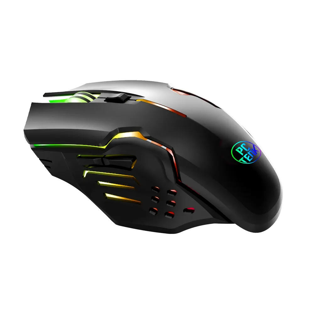 China Fabricante Customizável Design Ergonômico forma única rgb BT mouse sem fio 2.4G roda de rolagem transparente