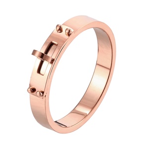Fashion Minimalist Jewelry <b>Ring</b> Waterproof Gold Plated Stainless Steel <b>Finger</b> <b>Rings</b> for Women - Product Image 4