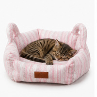 Lit de voyage portable pour animaux de compagnie, sac de transport lavable pour chats et chiens avec housse amovible, canapé carré hiver motif dessin animé