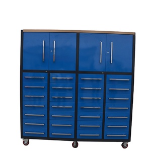 Armoire de rangement en métal Boîte à outils Coffre établi avec support d'étagère - Product Image 1