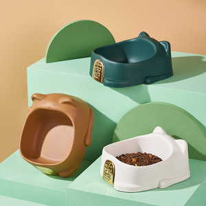 Bol pour animaux de compagnie en forme de chat de dessin animé, antidérapant, anti-renversement, protège le cou, bol pour chien - Product Image 2