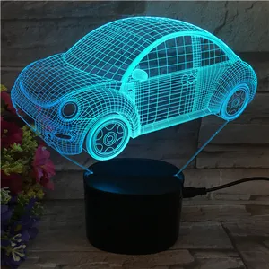 Lampu Malam LED RGB, Speaker Dasar Nirkabel untuk Lampu Malam Led 3D Akrilik ABS Hitam Lampu Malam LED 3D
