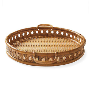 Hot Selling 2025 Eco-Chic Woven Rattan & Natural Rope <b>Round</b> <b>Tray</b> Handmade Home Decor for Coffee <b>Table</b> & Dining Sea Grass - Product Image 5