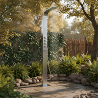 Panneau de douche extérieur Vaguel en gros, robinets sur pied, acier inoxydable brossé, design moderne, poignée unique