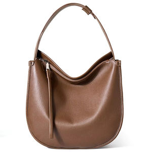 Nouveau sac fourre-tout minimaliste confortable en cuir de vachette souple à motif litchi pour femme, grande capacité, bandoulière simple pour trajets quotidiens - Product Image 1