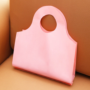 Wholesale Low MOQ Custom Logo Round Die-cut Handle <b>Bag</b> Clothing Packaging Plastic Shopping <b>Bags</b> for <b>Small</b> Business - Product Image 4