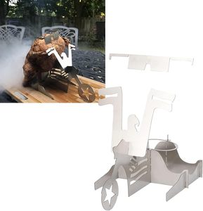 Divertido Soporte para Asar Pollo con Forma de Lata de Cerveza para Motocicleta, Portátil, de Acero Inoxidable Antiadherente para Asar a la Parrilla - Product Image 2