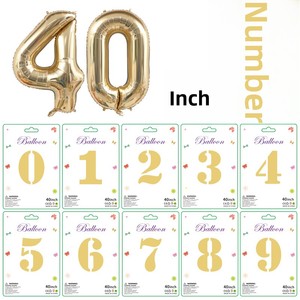 Globos de Números del 0 al 9 en Dorado y Plateado, Edición Delgada de 40 Pulgadas, para Decoración de Fiestas de Cumpleaños, Paquete de Globos de Papel de Aluminio - Product Image 3